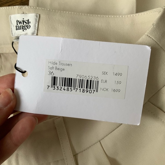 TWIST & TANGO Hilde Soft Beige Relaxed Trousers Pants Women’s Size 30” BRAND NEW - Picture 4 of 11